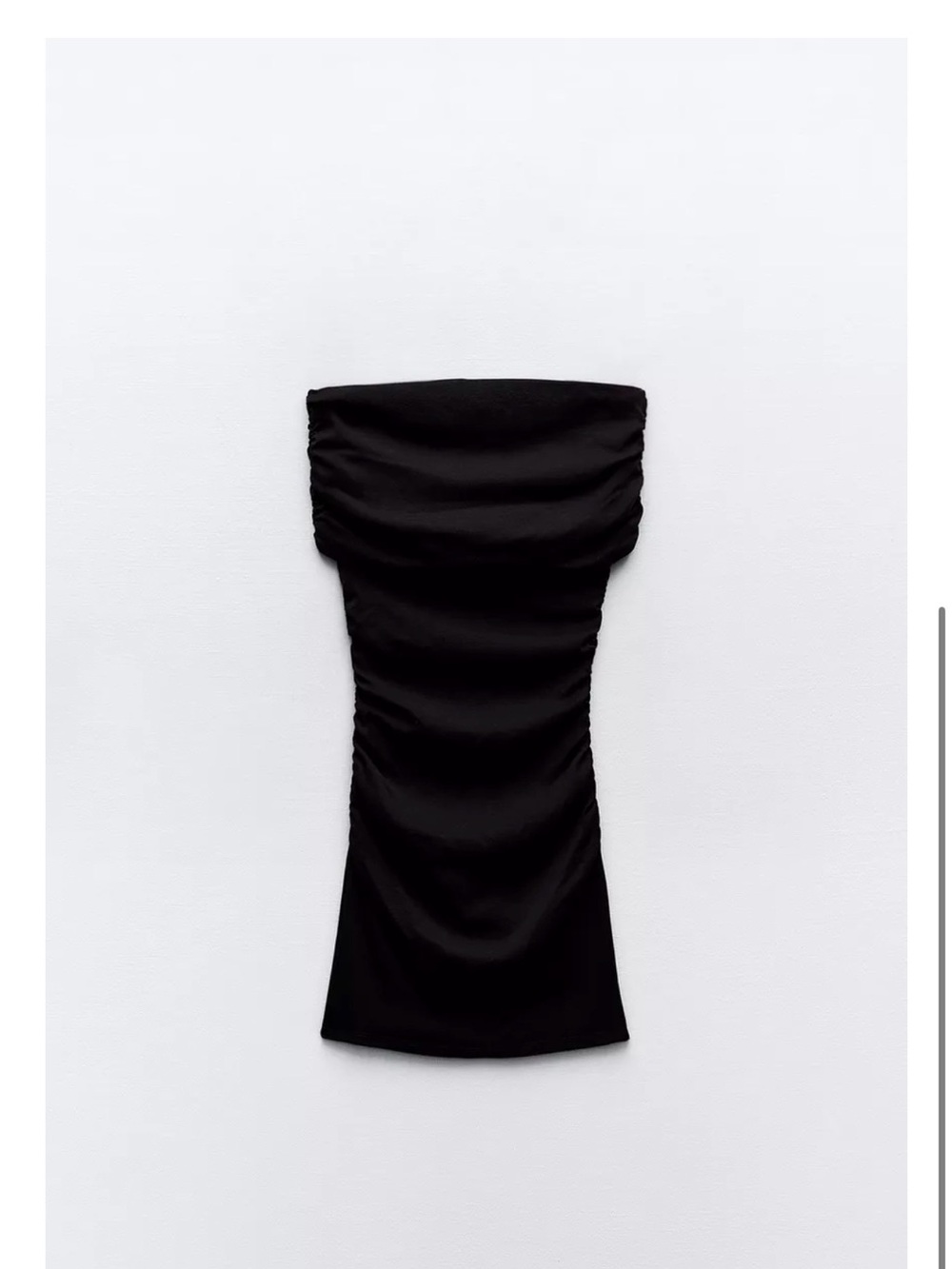 Zara Black Strapless Draped Midi Dress